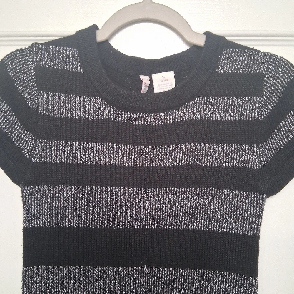 Hearts n Crush Girl's Black & Sparkly Silver Sweater Dress  Size S (7-8)     13